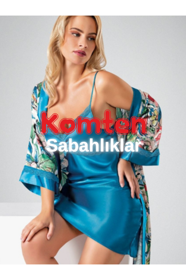 Ahu Gri Kısa Saten Bride Sabahlık 7600 Ahu Gri Kısa Saten Bride Sabahlık 7600