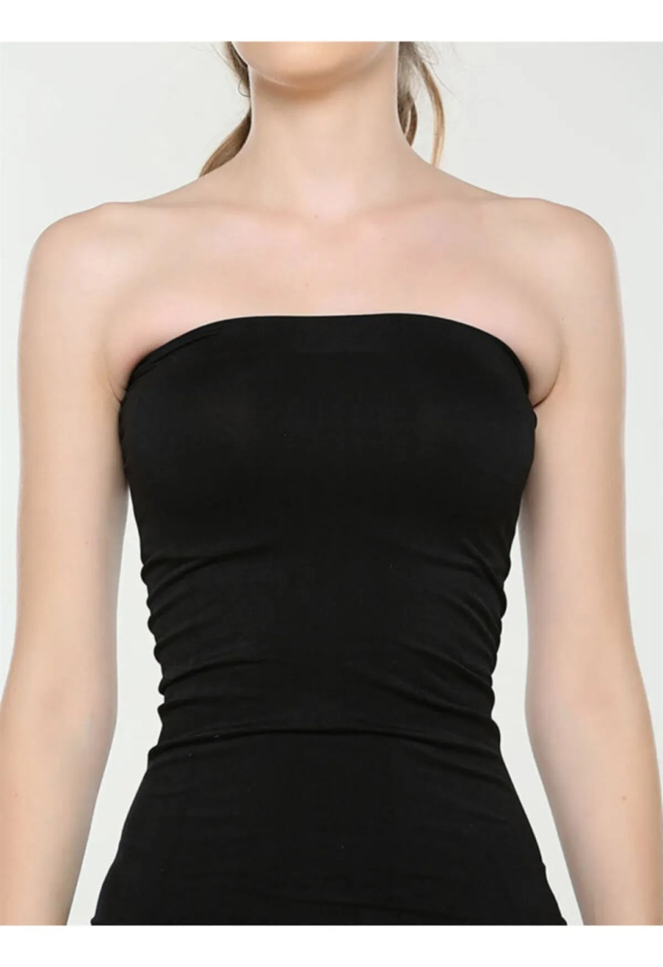 Kadın Siyah Dikişsiz Askısız Atlet 852