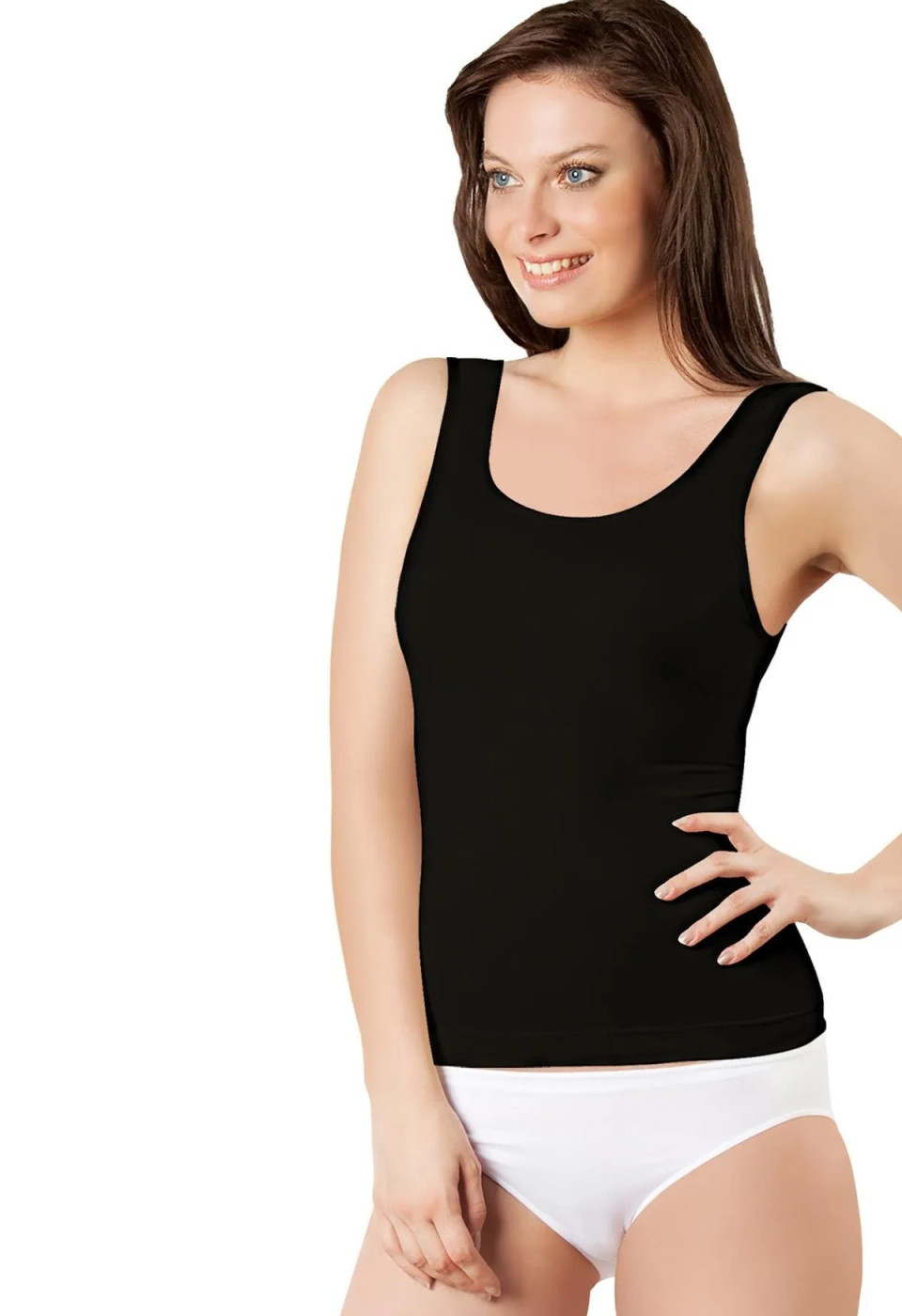 Kalın Askılı Uzun Atlet Siyah Elite Life 838