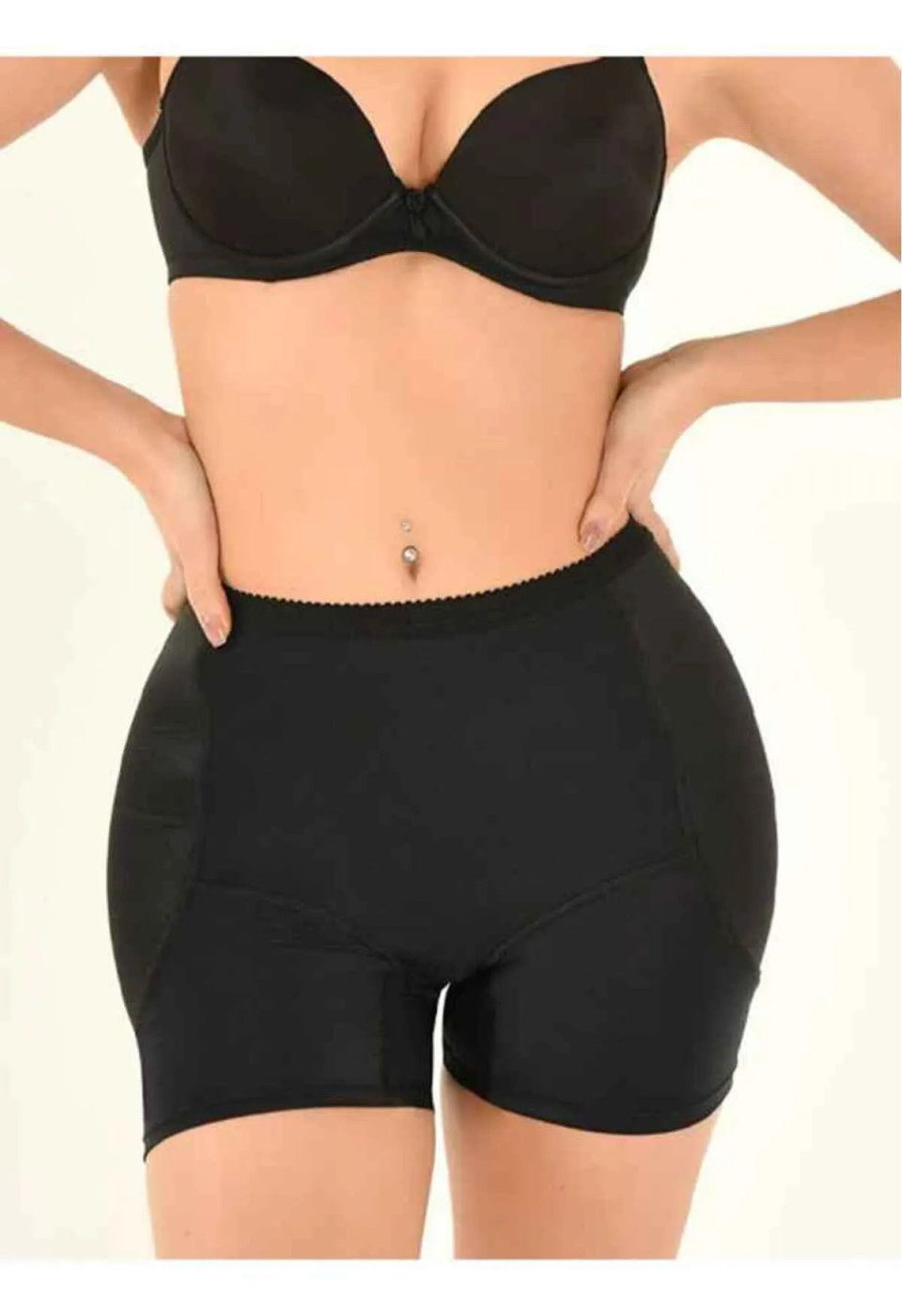 Form Angel Silikon Süngerli Basen Dolgulu PopUp Korse Kum Saati Şekillendirici Dolgunlaştırıcı Korse 5300 Siyah