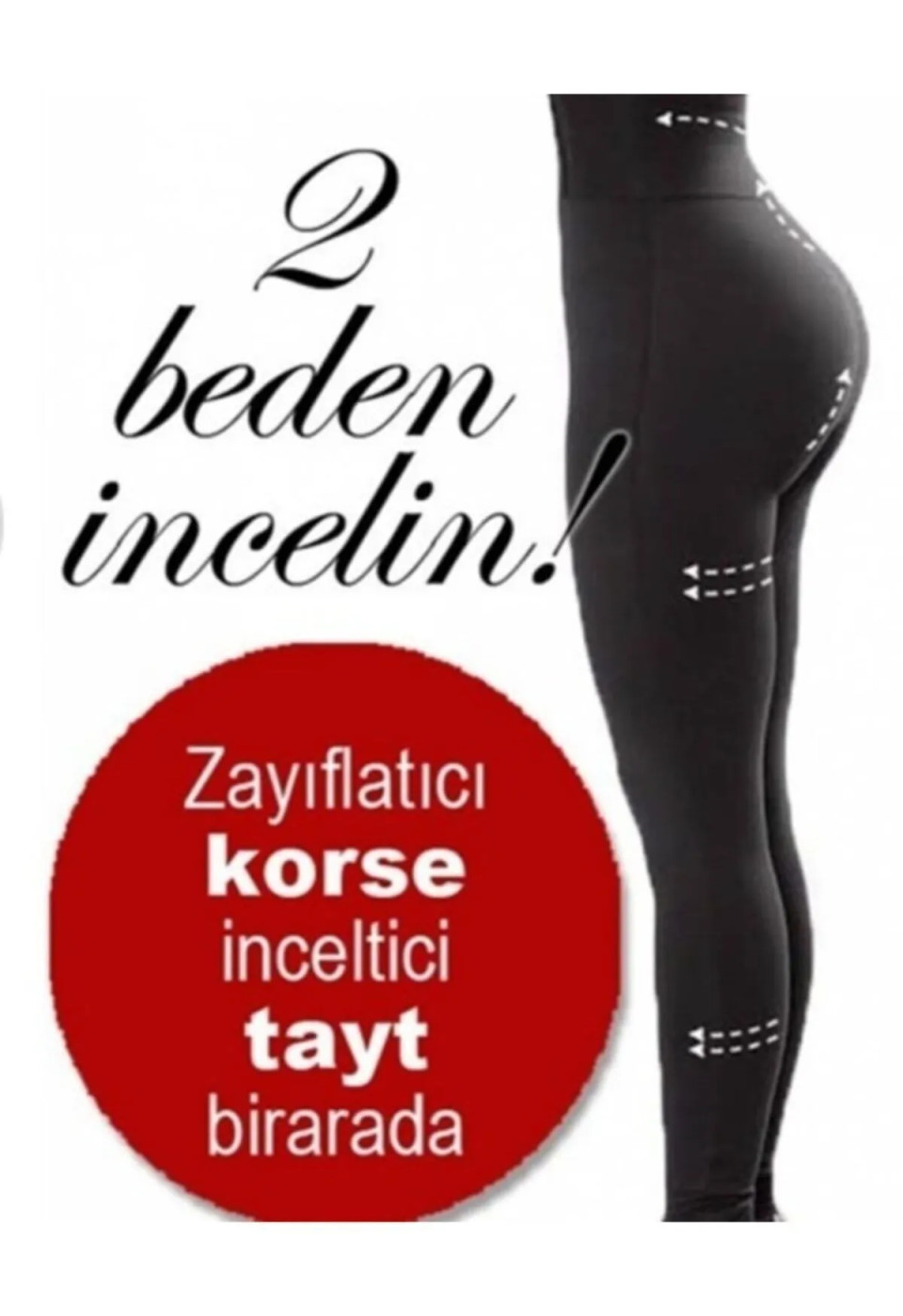 Form Angel Kadın Siyah Lazer Kesim Yüksek Bel Korseli Tayt 1026