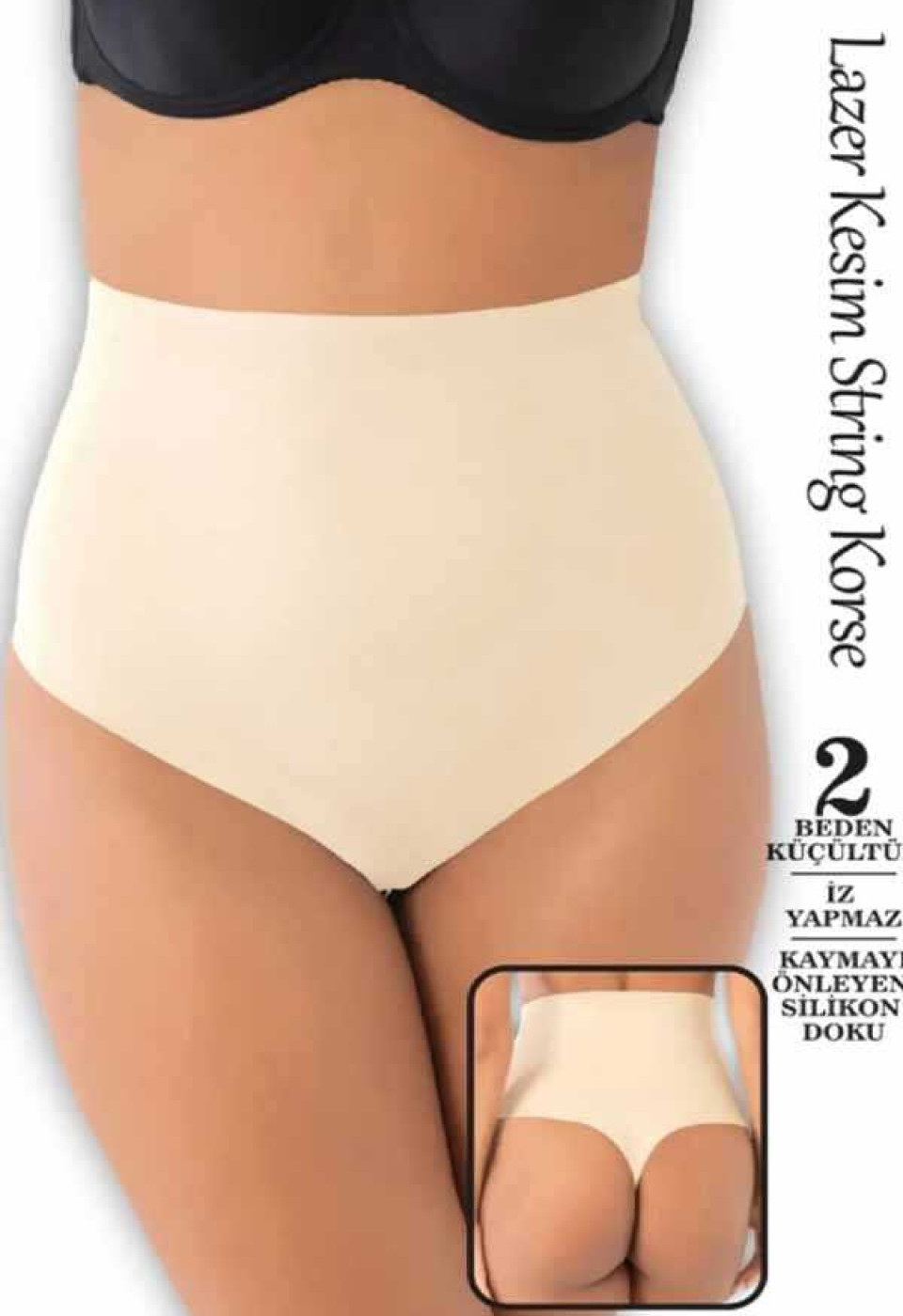 FORM ANGEL 3014 LAZER KESİM STRİNG KORSE SİYAH