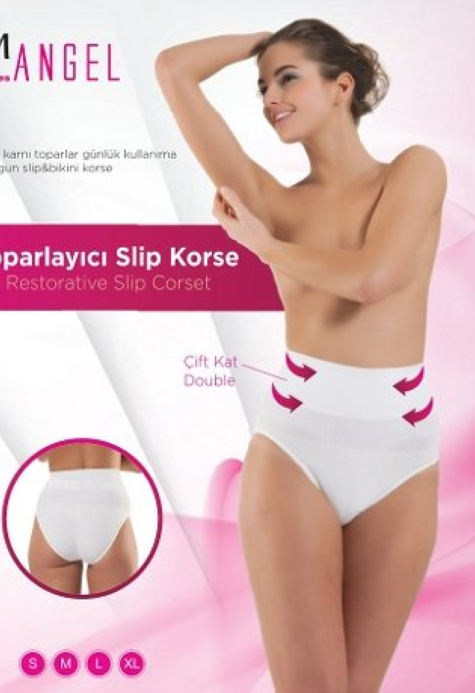 FORM ANGEL  5204 Kadın Karın Toparlayıcı Slip Külot Korse Siyah