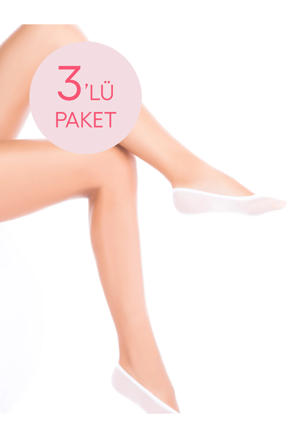Penti Beyaz Naylon Babet Çorabı 3'lü
