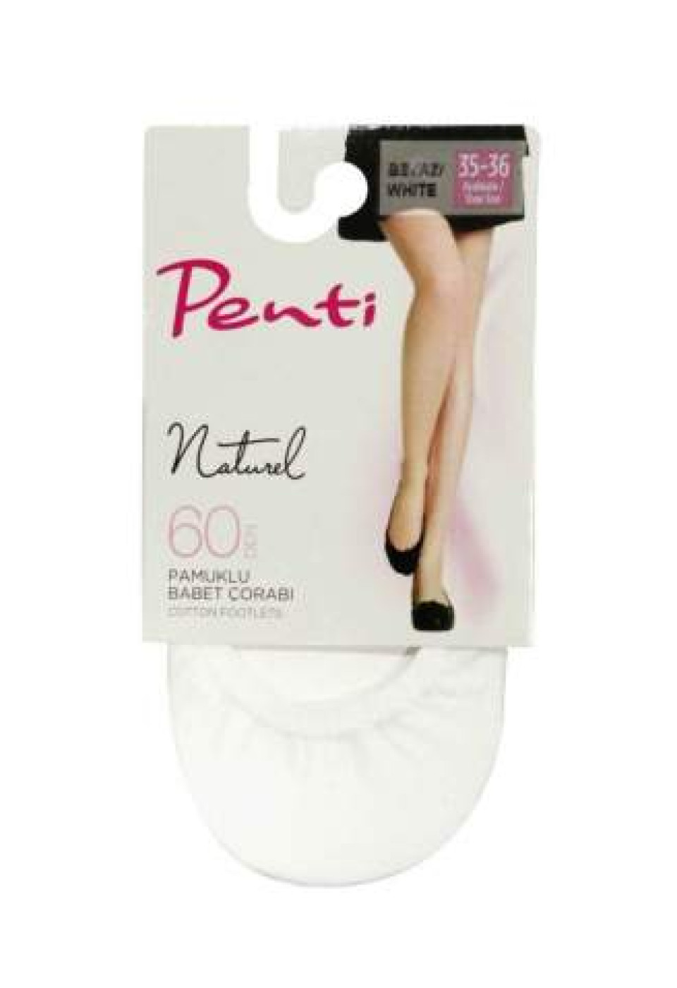 Penti Koton Babet Çorabı Beyaz 3 Tane