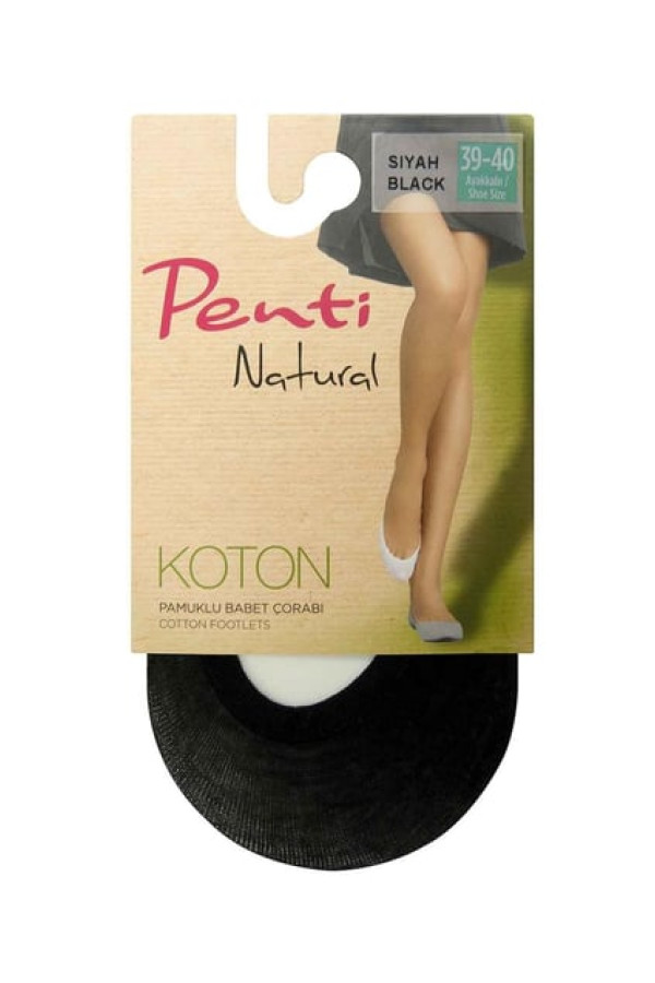 Penti Koton Babet Çorabı Siyah 3 Tane Penti Koton Babet Çorabı Siyah 3 Tane